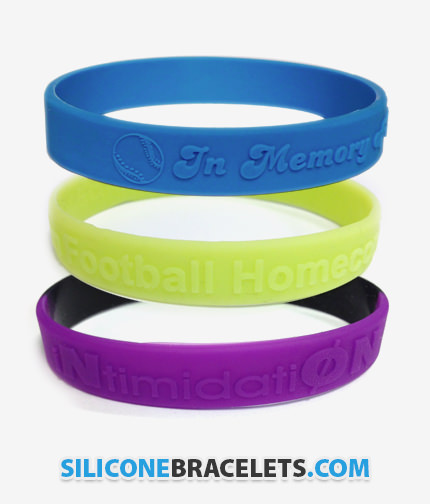 Embossed Wristbands | SiliconeBracelets.com